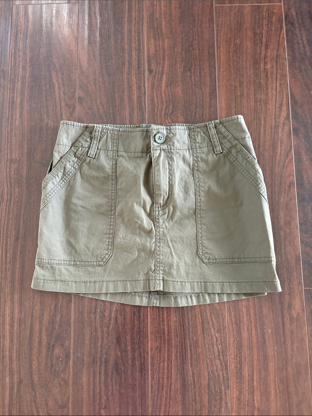 Green Cargo Mini Skirt